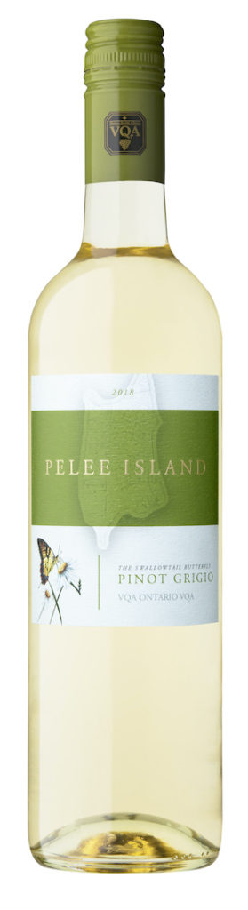 Pelee Island Winery Pinot Grigio VQA Ontario wine bottle. White wine.