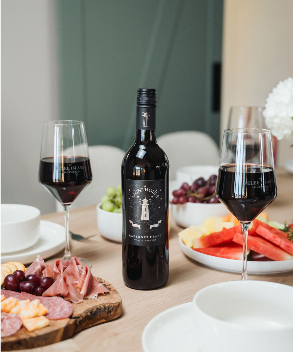 Image of Lighthouse Cabernet Franc with picture of Slice of Fruits and grapes