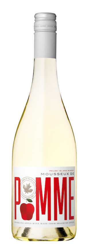 Pelee Island Winery Mousseux de Pomme. Ontario Sparkling Apple wine. made from 100% local apples. This wine opens with aromas of fresh orchard apples and is reasonably sweet on the palate with a frothy, light, effervescent finish. Perfectly Paired  Harvest  Fare