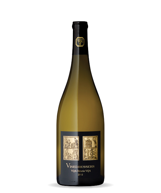 Pelee Island Winery Vinedressers Chardonnay VQA Ontario white wine that is Ontario Sustainable Wineries certified and Vegecert vegan certified.