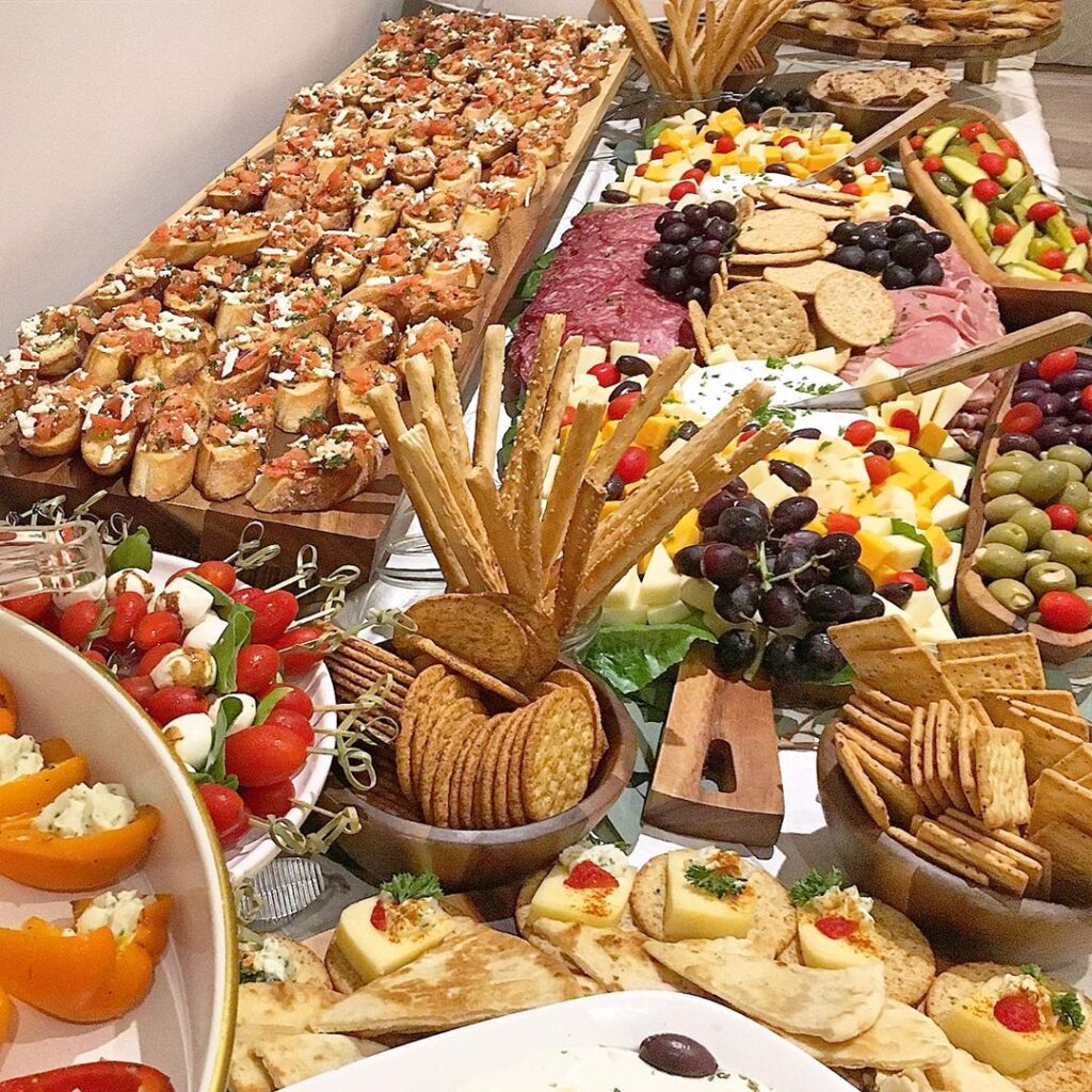 Charcuterie board buffet created by Kings Landing Catering at Pelee Island Winery.