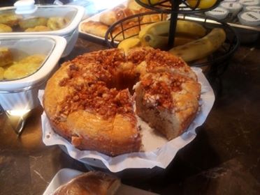 Ma Kelley's Coffee Cake served for breakfast