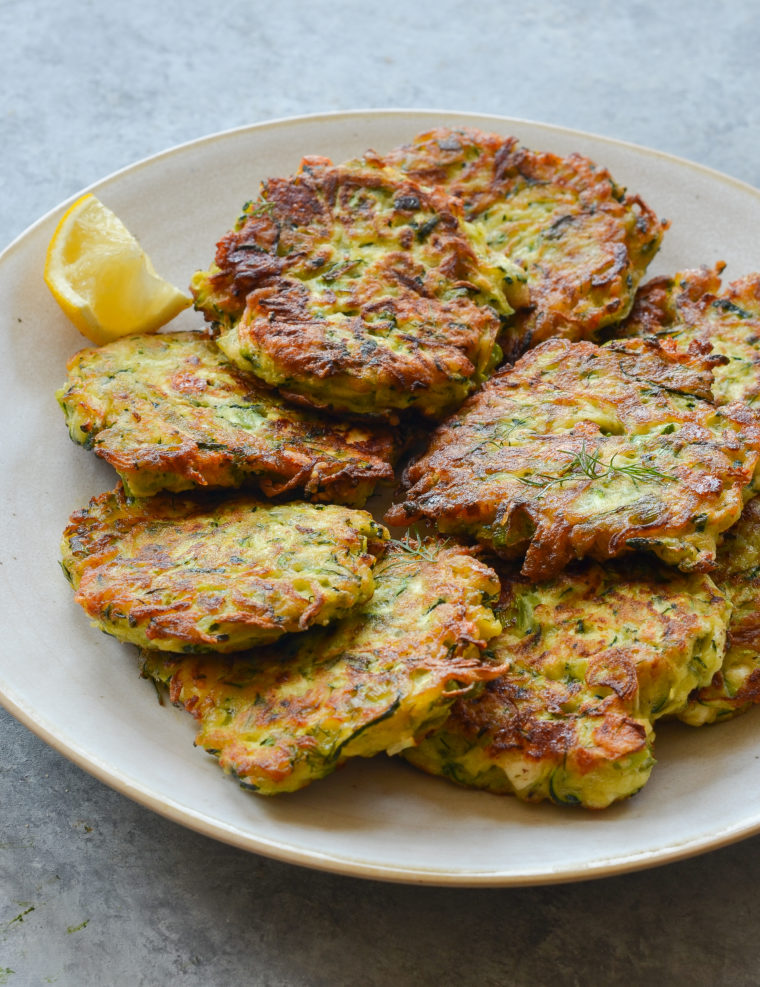 Farm fresh local zucchini makes a great fritter for a summer side dish 