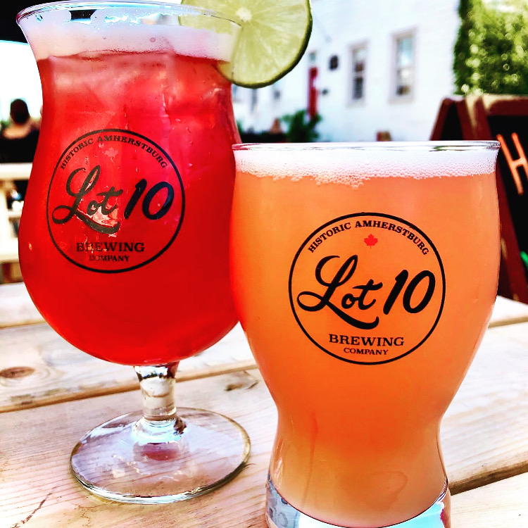 Lot 10 Brewery beer on patio