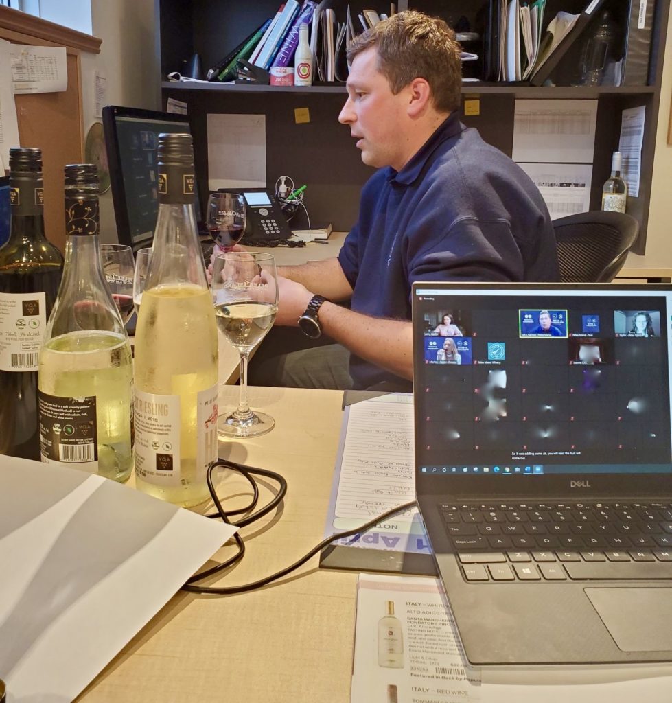 Pelee Island Winemaker Tim Charisse behind the scenes during the virtual event. 