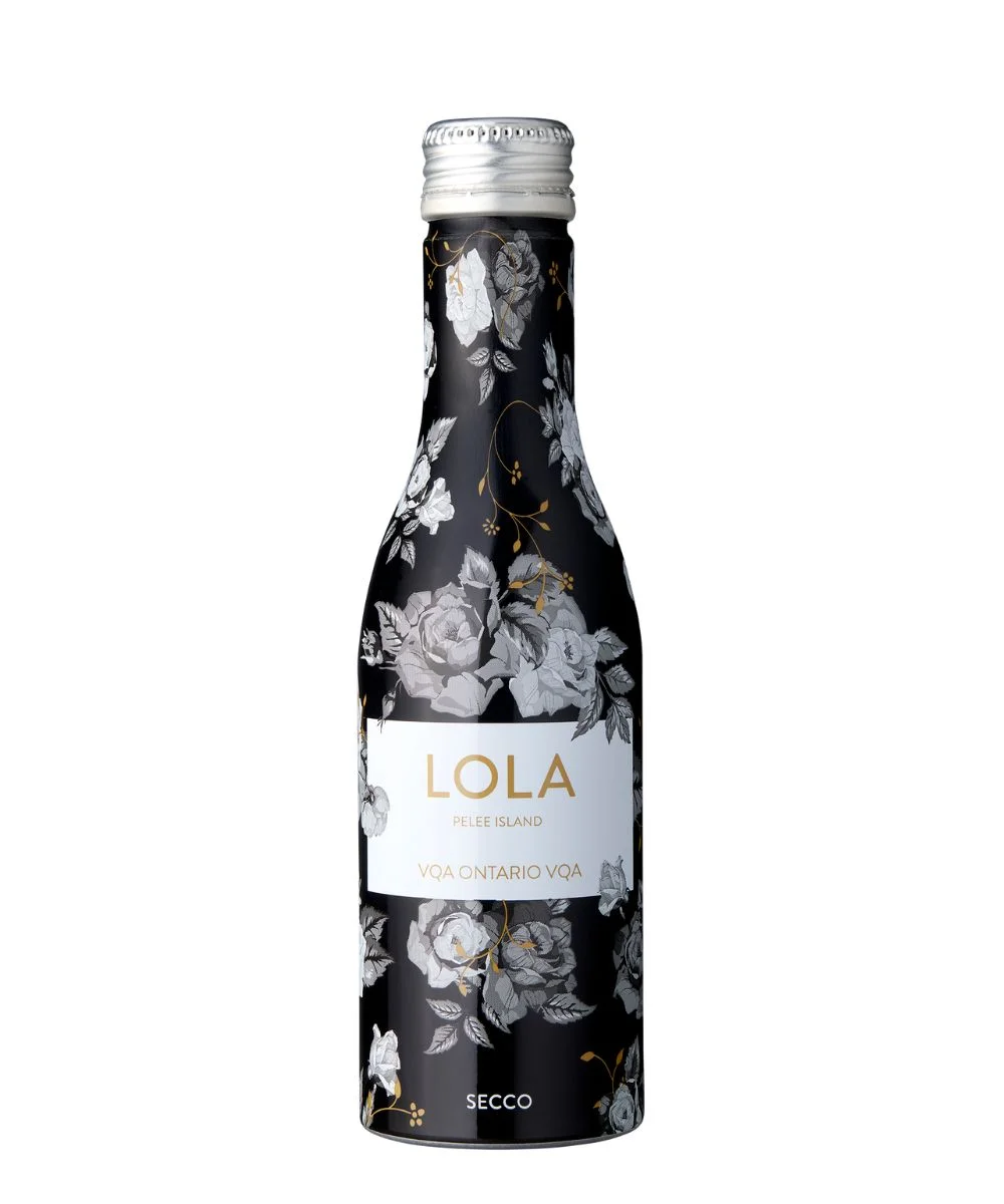 LOLA Secco Sparkling VQA 250mL aluminum bottle with green apple and pear flavours