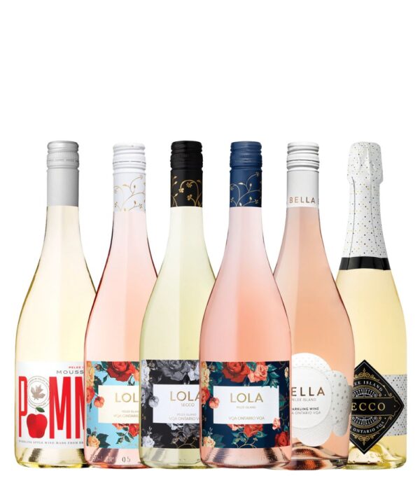 Sparkling Extravaganza 6 pack new wine included the Pelee Lola Light Rose