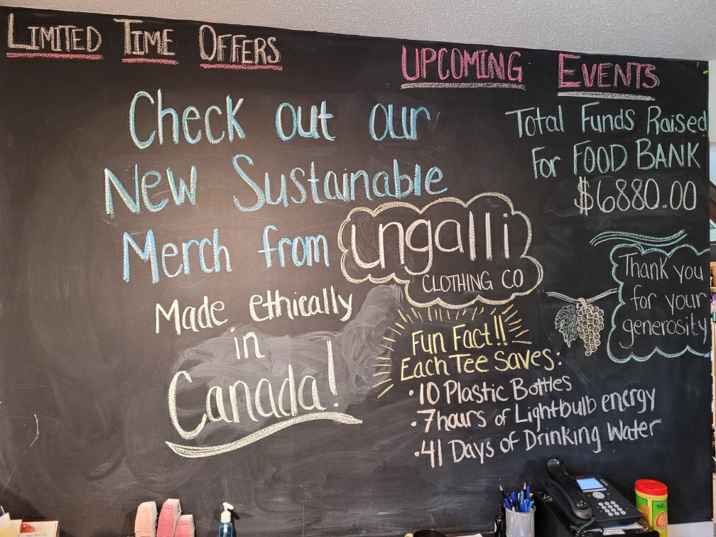 Pelee Island Winery welcome board at Kingsville Retail Boutique