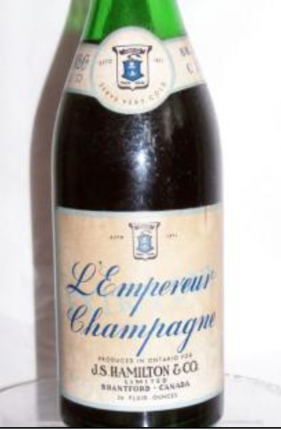 Empress - The Evolution of Winemaking on Pelee Island showing the L'Empereur label circe 1890
