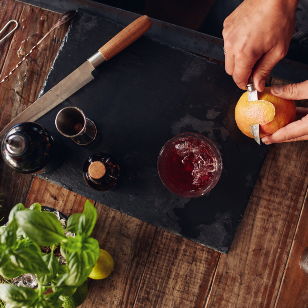 Icewine Meets Mixology - preparing zest for Pelee Island Winery cocktails
