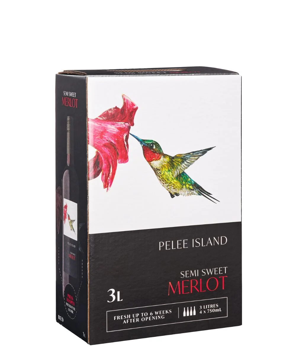 New Pelee Island WInery Merlot Semi Sweet 3L in a Slim Line Box
