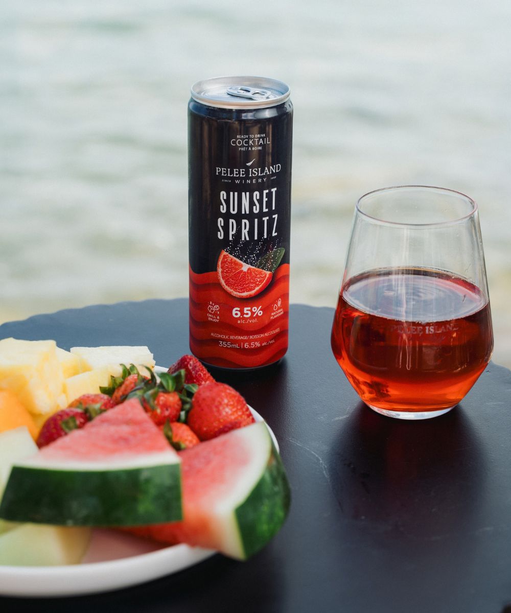 Sunset Spritz with Fresh Fruits